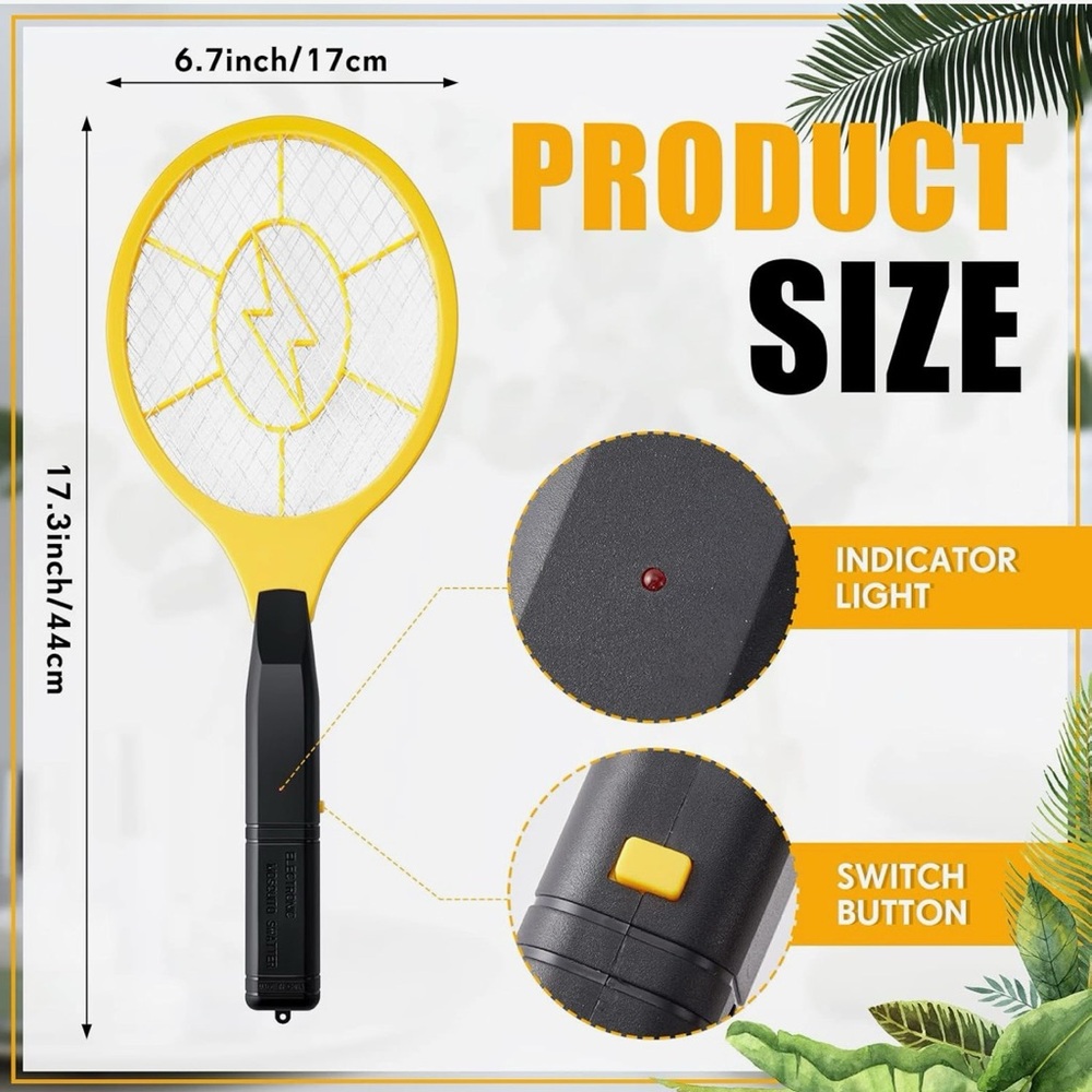 Yellow Electric Bug Zapper Racket - Picture 4 of 8